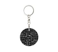 1 porte-clés rond en métal, porte-clés, mini pendentif artisanal,Formule physique loi E=Mc2