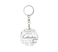 1 porte-clés rond en métal, porte-clés, mini pendentif artisanal,Geek en mathématiques et géométrie
