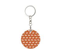1 porte-clés rond en métal, porte-clés, mini pendentif artisanal,Jack Russell Terriers Orange Cute Dog Jack Russells