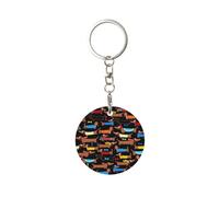 1 porte-clés rond en métal, porte-clés, mini pendentif artisanal,J'aime mon chien Teckels Imprimer