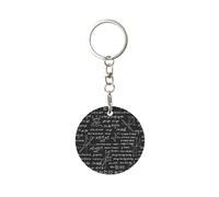 1 porte-clés rond en métal, porte-clés, mini pendentif artisanal,Modèles et calculs mathématiques