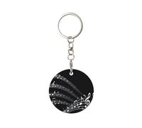 1 porte-clés rond en métal, porte-clés, mini pendentif artisanal,Note de musique
