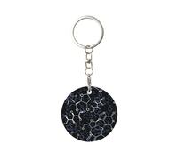 1 porte-clés rond en métal, porte-clés, mini pendentif artisanal,Symboles de chimie chimique