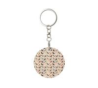 1 porte-clés rond en métal, porte-clés, mini pendentif artisanal,Teckel Floral Vintage Fleurs Doxie Doxie Teckels Mignon