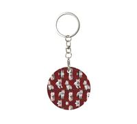 1 porte-clés rond en métal, porte-clés, mini pendentif artisanal,West Highland Terrier Westie
