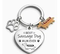 1 Porte-Clés Teckel Et 1 Paire De Chaussettes, Pendentif Mignon Et Mignon, Décoration De e Sac À Dos Anti-Perte, Cadeau pour Les Amoureux des Animaux.