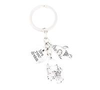 1 porte-clés vintage « Live Your Dream » - Astronaute - Fusée, Argent vieilli., L, Tendance, simple, vintage