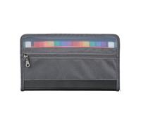 1 porte-documents coloré avec double fermeture éclair, organiseur de reçus et de factures avec étiquette