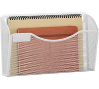 1 Porte-documents mural en maille A4 paysage avec plaque d'identification, Blanc