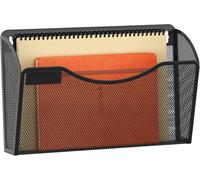 1 Porte-documents mural en maille A4 paysage avec plaque d'identification, noir