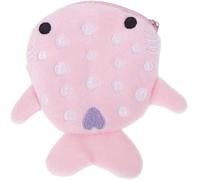 1 porte-monnaie mignon en forme de requin baleine rose avec fermeture éclair, petit porte-cartes, porte-monnaie en peluche, porte-monnaie pour femmes, rose, Mignon