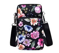 1 porte-monnaie multifonction pour téléphone portable avec bandoulière, sac à bandoulière imprimé en nylon, sac à bandoulière pour téléphone portable, porte-monnaie avec compartiment pour cartes,