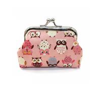 1 porte-monnaie pour femme avec joli motif hibou imprimé moraillon, 1 pièce - 13, Taille unique