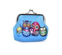 1 porte-monnaie pour femme avec joli motif hibou imprimé moraillon, Vert, Taille unique