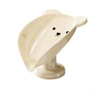 1 porte-savon auto-drainant avec ventouses puissantes, installation sans perçage, pour salle de bain et cuisine (blanc crème)