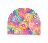 1 porte-serviettes en acrylique de 4 mm d'épaisseur - Design moderne - Pour cuisine et salle à manger - Utilisation tout au long de l'année - Fond tie-dye magenta foncé - Couleurs arc-en-ciel