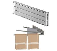 1 porte-serviettes gris sans perçage - Porte-serviettes peu encombrant pour salle de bain, cuisine et sauna