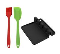 1 Porte-Ustensiles De Cuisine, 1 Brosse De Cuisine Et 1 Spatule De Cuisine, Fournitures De Cuisine, Ustensiles De Cuisine En Silicone, Rangement D'Ustensiles De Cuisine
