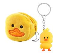 1 Portefeuille Canard Et 1 Pendentif Canard, Joli Portefeuille, Portefeuille en Peluche Dessin Animé, Mini Sac De Rangement pour Enfants