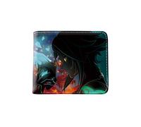 1 portefeuille Genshin Impact périphérique à deux volets en cuir imprimé couleur 11,5 x 9,5 x 2 cm, style 8
