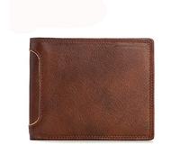 1 Portefeuille pour Homme, Portefeuille Horizontal rétro, Portefeuille décontracté, Portefeuille Court (C, 12 x 10 x 2 cm)