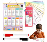 1 Poster d'apprentissage et 1 Carte d'apprentissage pour Enfants avec 2 stylos effaçables - pour Enfants - Poster éducatif - Petite Table de Multiplication - Cartes de Multiplication - Mathématiques