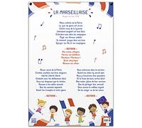 1 Poster Pédagogique, Souple et Pelliculé -"La Marseillaise" - Format 52 x 76 cm