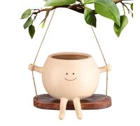 1 pot de fleurs balançoire - Pot de fleurs suspendu à tête suspendue | Pot de fleurs balançoire à suspendre pour la maison, le salon, 11 x 7,9 x 13,8 cm