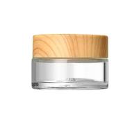 1 pot rond vide en verre transparent avec couvercles pour lotion, crème, maquillage, perles, fard à paupières, échantillons vides