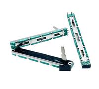 1 potentiomètre à glissière droite 75 mm double piste B10k longueur de l'axe 20 mm