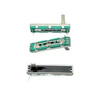 1 potentiomètre à glissière droite de 45 mm, 6 broches, B50K (B503), longueur d'axe 15 mm, avec protection anti-poussière.