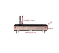 1 potentiomètre coulissant droit de 73 mm for mixeur Alpha SX2 SX3 SL60V B20k, double piste, 4 broches, longueur 15 mm ou 20 mm.(1pcs 15mm)