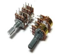1 potentiomètre de volume audio RK163, axe de fleur 20 mm, 12 broches, B50KX4, B100KX4, 4 canaux, WH148(50K Ohm)