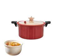 1. Pots sans bâton, tas de cuisson à 8 litres avec couvercle en verre pour cuisine, cuisinière à induction avec poignée résistante à la chaleur, ustensiles de cuisine de style autocuiseur pour soupe,
