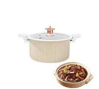 1. Pots sans bâton, tas de cuisson à 8 litres avec couvercle en verre pour cuisine, cuisinière à induction avec poignée résistante à la chaleur, ustensiles de cuisine de style autocuiseur pour soupe,