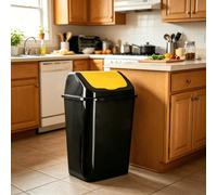 1 Poubelle grande capacité avec conception à couvercle basculant pour prévenir les odeurs, durable et facile à nettoyer, simple et pratique, convient à divers scénarios de cuisine 1 poubelle / 30 L,1