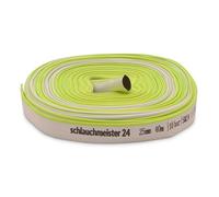 Ø 1 pouce - 25 mm, tuyau plat de 40 m | Tuyau de construction | Tuyau industriel | Caoutchouc synthétique, blanc avec vert, 10 bars, de -20°C à +60°