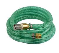 1" pouce Tuyau d’aspiration Tuyau sous pression 25 mm de diamètre intérieur avec crépine, clapet anti-retour + 1" DN Double raccord (1m), Tuyau d’aspiration pour pompe de jardin, Tuyau (6m)