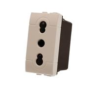 1 prise bipass bivalente 2P+T 10/16A 220 V, compatible avec Bticino Living Light, couleur blanche