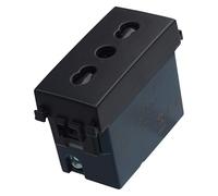 1 prise bipass bivalente 2P+T 10/16A, compatible avec Vimar Arké, couleur noire
