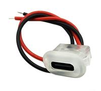 1 prise de charge de type C avec plaque indicateur LED, anneau en silicone étanche, plastique, caoutchouc isolé pour plus de sécurité, conçue pour un usage fréquent (sans lumière)