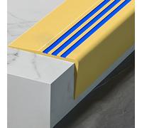 1 protection de bord d'escalier autocollante et antidérapante - Bordure en caoutchouc flexible for plus de sécurité et de traction(Yellow,L 7m)