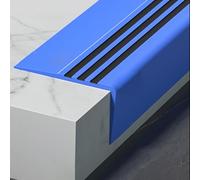 1 protection de bord d'escalier autocollante et antidérapante - Bordure en caoutchouc flexible for plus de sécurité et de traction(Blue,L 5m)