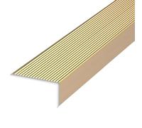 1 protection de bord d'escalier en aluminium doré de 35 pouces - Nez de marche antidérapant et durable for une utilisation intérieure et extérieure(WxH 5x3cm)