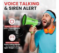 1 Pyle PMP22GR Mégaphone 20 Max Watts Audible Jusqu'À 350 M Réunion Assemblée