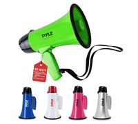 1 Pyle PMP22GR Mégaphone Vert 20 Max Watts pour Manifestation Grève Avec Sirène