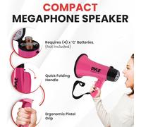 1 Pyle PMP24PK Mégaphone Rose 20 Max Watts pour Manifestation Grève Avec Sirène