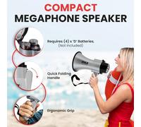 1 Pyle PMP33SL Mégaphone Gris 30 Max Watts Manifestation Grève Avec Sirène