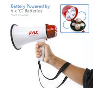1 Pyle PMP37LED Mégaphone 30 Watt Max Avec Lumières LED Et Sirène D'Extérieurs