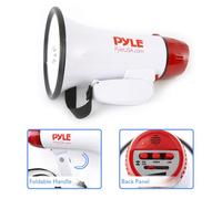 1 PYLE PMP37LED Mégaphone Rouge Avec Lumières LED Et Sirène Audible À 750 M
